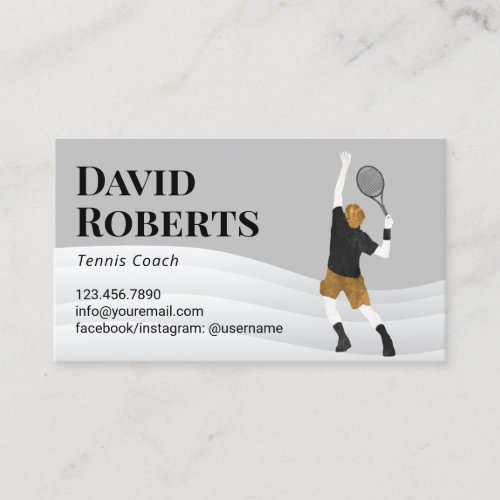 Tennis Coach Sport Instructor Abstract Business Card