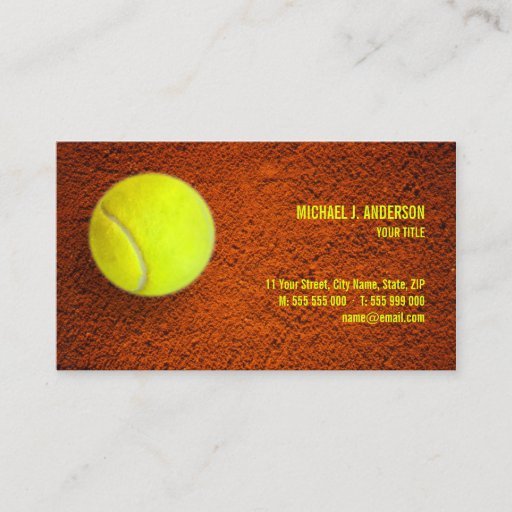 Customizable Tennis business card