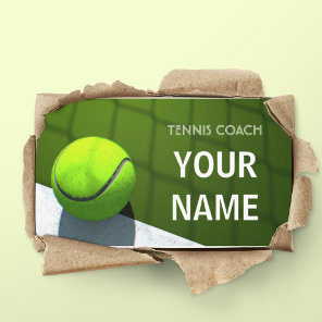 Tennis Coach Sports Instructor Professional Green Business Card