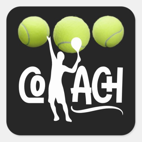Tennis Coach  Square Sticker