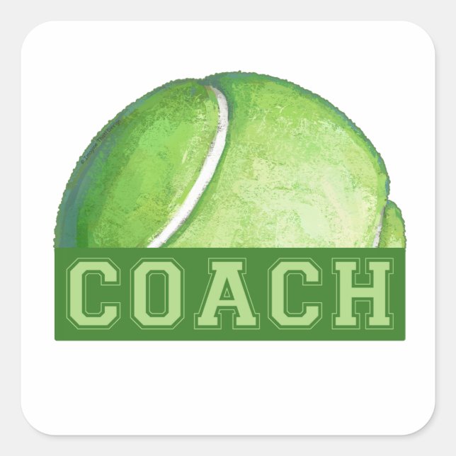 Tennis Coach Square Sticker (Front)