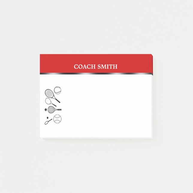 Tennis coach teacher PERSONALIZE Post-it Notes (Front)