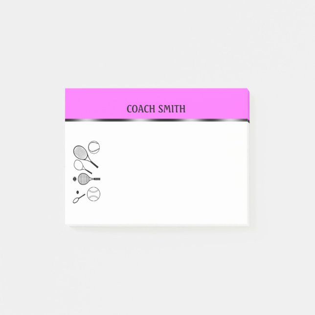 Tennis coach teacher PERSONALIZE Post-it Notes (Front)