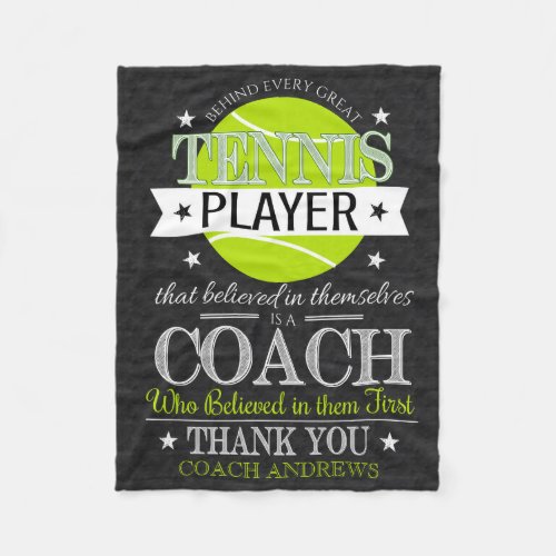 Tennis Coach Thank You Gift Blanket