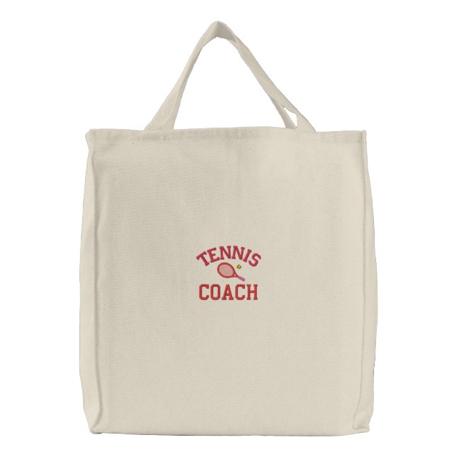 Tennis Coach Tote Bag Embroidered (Front)