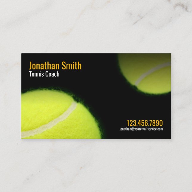 Tennis Coach Trainer Practice Lessons Appointment Card (Front)
