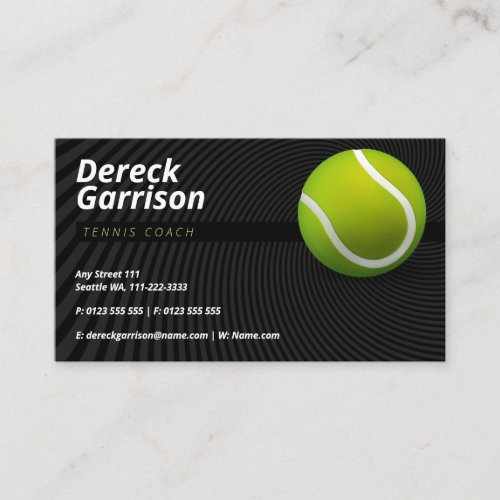 Tennis Coach  Trainer Practice Lessons Business Card