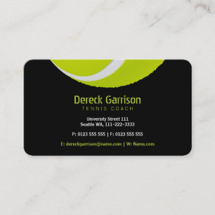 Tennis Coach Trainer Practice Lessons Business Card