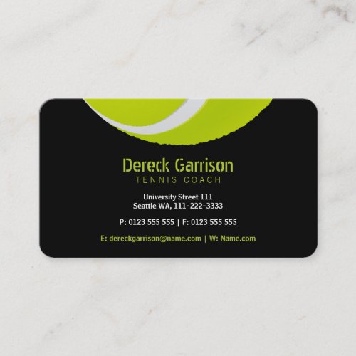 Tennis Coach  Trainer Practice Lessons Business Card