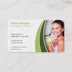 Tennis Coach Trainer Practice Lessons Business Card