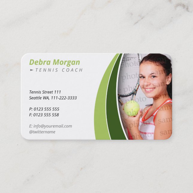 Tennis Coach | Trainer Practice Lessons Business Card (Front)