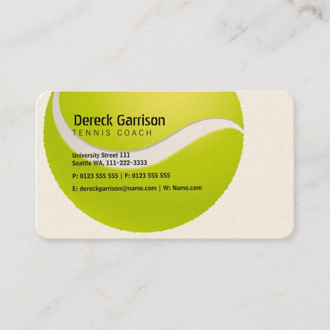 Tennis Coach | Trainer Practice Lessons Business Card (Front)
