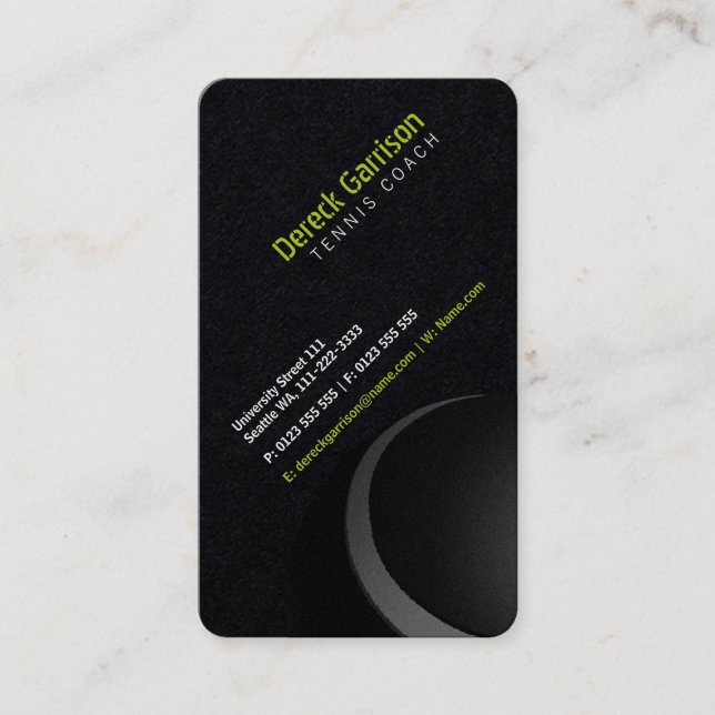 Tennis Coach | Trainer Practice Lessons Business Card (Front)