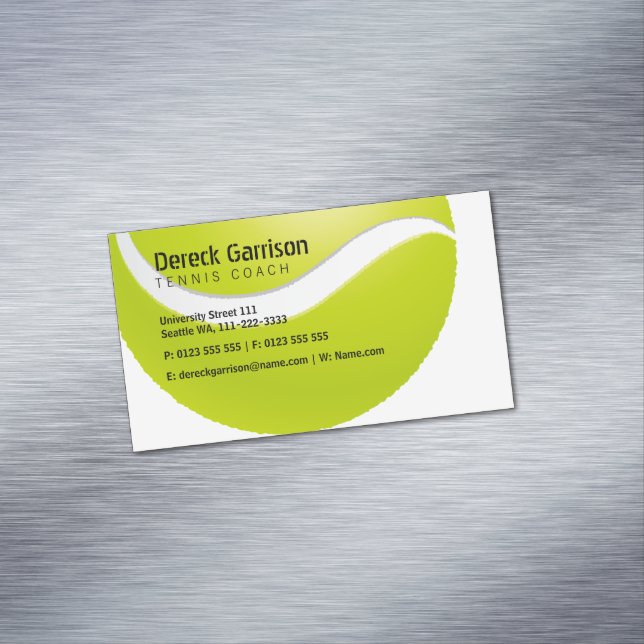 Tennis Coach | Trainer Practice Lessons Business Card Magnet (In Situ)