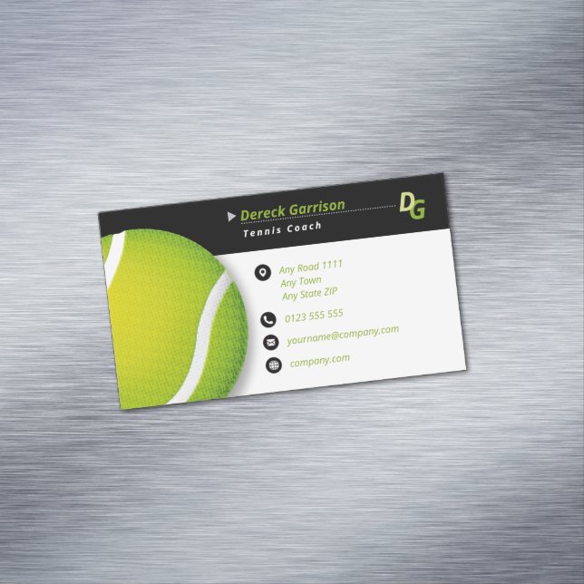 Tennis Coach | Trainer Practice Lessons Business Card Magnet (In Situ)