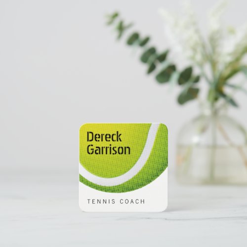 Tennis Coach  Trainer Practice Lessons Square Business Card