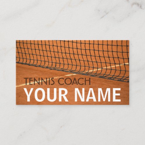 Tennis Coach Your Name Professional Instructor Net Business Card