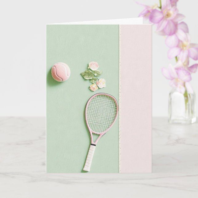 Tennis Collage Birthday  Card (Orchid)