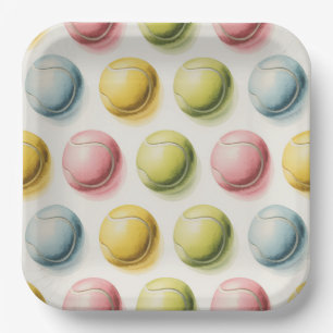 Tennis Colorful balls Paper Plates