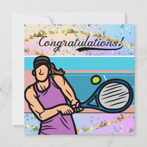 Tennis Congratulations to player   Card