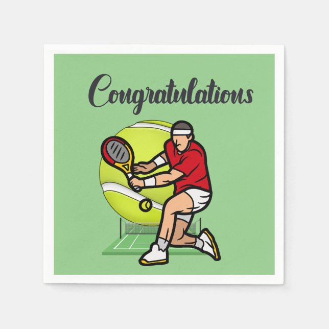 Tennis Congratulations to player  Napkins (Front)