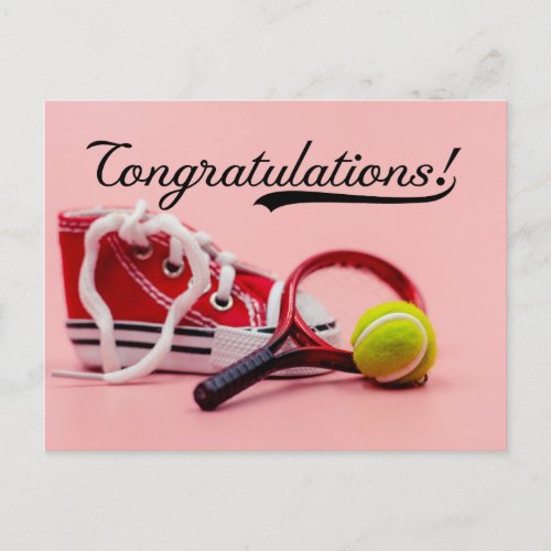 Tennis Congratulations with ball and rackets Card