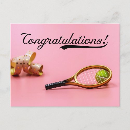 Tennis Congratulations with ball and rackets Card