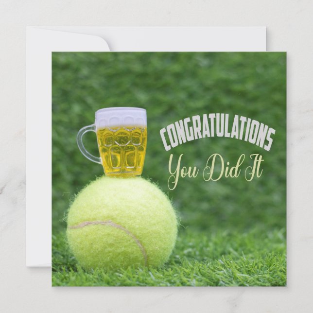 Tennis Congratulations with beer  (Front)