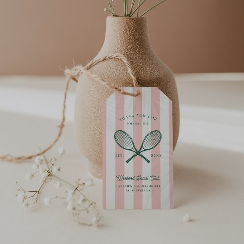 Tennis Country Club  Bachelorette Favor Gift Tags