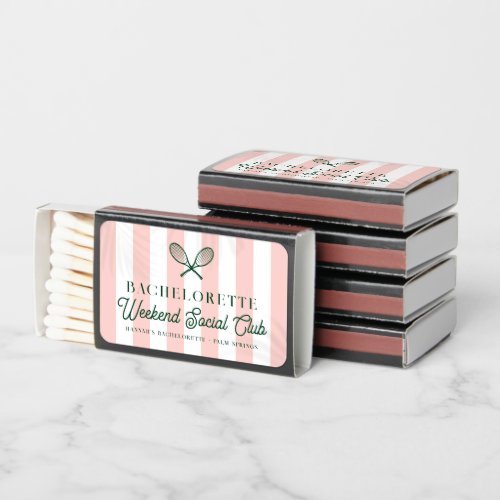 Tennis Country Club  Bachelorette  Matchboxes