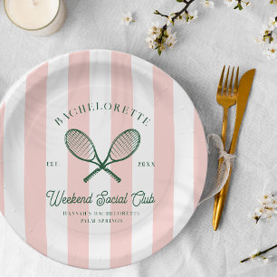 Tennis Country Club   Bachelorette  Paper Plates