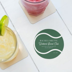 Tennis Country Club | Bachelorette  Round Paper Coaster