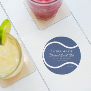 Tennis Country Club | Bachelorette Round Paper Coaster