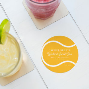 Tennis Country Club | Bachelorette Round Paper Coaster