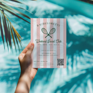 Tennis Country Club   Bachelorette Weekend Invitation