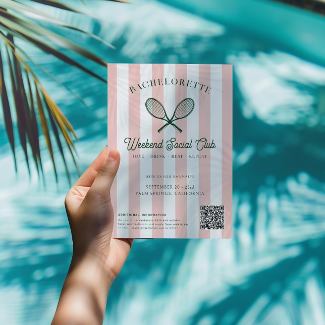 Tennis Country Club | Bachelorette Weekend Invitation (Creator Uploaded)