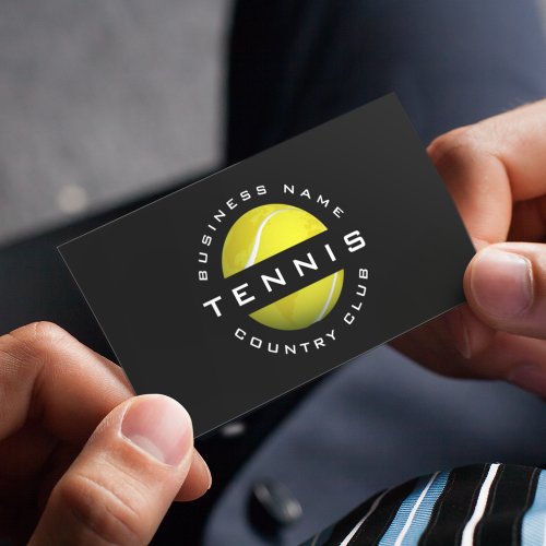 Tennis Country Club Modern Ball World Logo Social Business Card