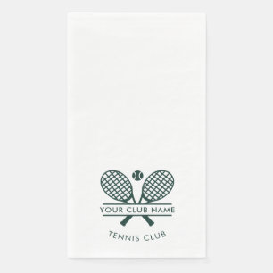 Tennis Country Club Name Racket Motif Green Paper Guest Towels
