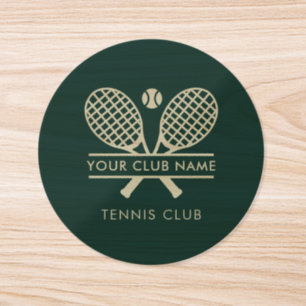 Tennis Country Club Name Team Color Green Classic Round Sticker