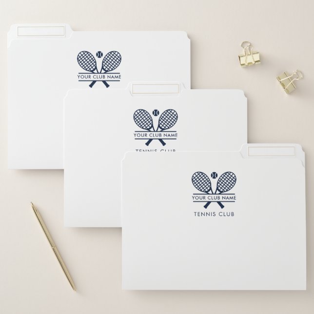Tennis Country Club Name Team Custom File Folder (Set)