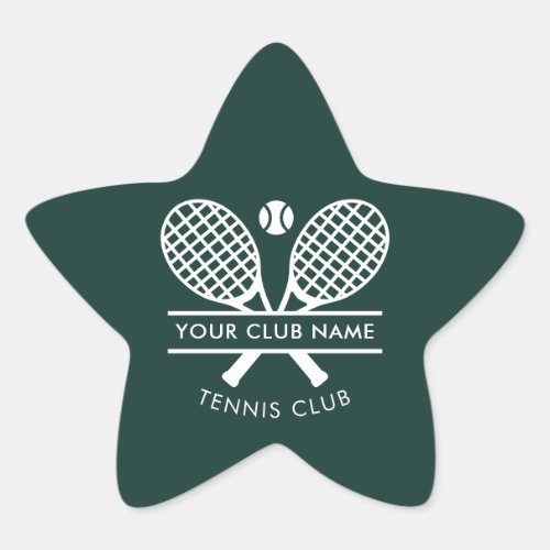 Tennis Country Club Name Team Green Custom Star Sticker