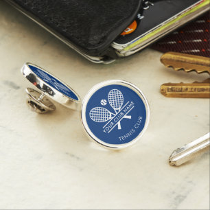 Tennis Country Club Name Team Players Blue Custom Lapel Pin