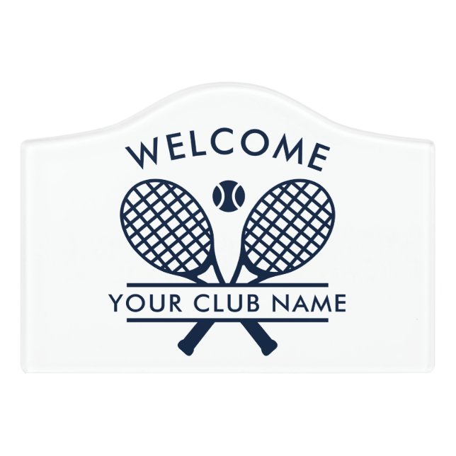 Tennis Country Club Team Coaches Office Custom Door Sign (Small Crest Front)