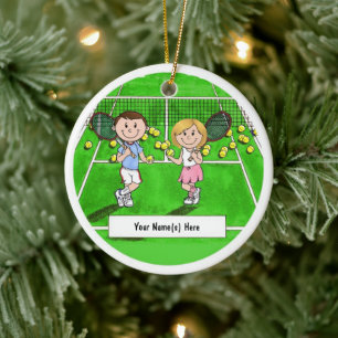 Tennis Couple Ceramic Ornament