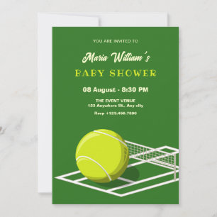 Tennis court baby shower invitation
