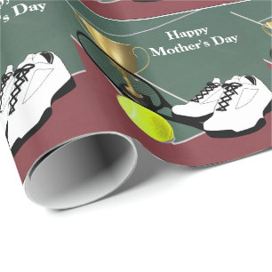 Tennis Court Ball  Shoes Mother's Day Gift Wrapping Paper