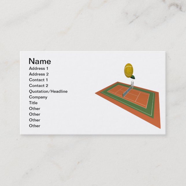 Tennis Court Business Card (Front)