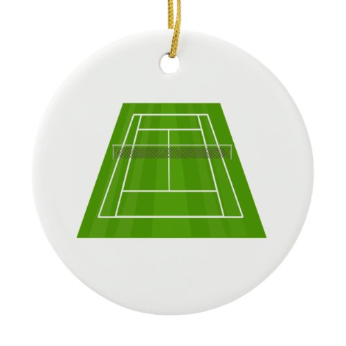Tennis court ceramic ornament