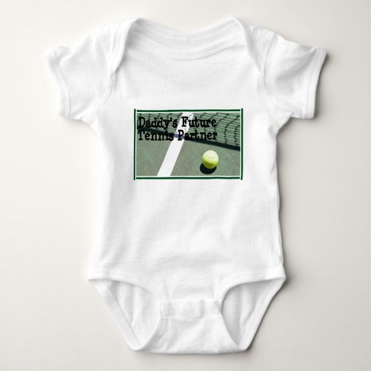 tennis_court, Daddy's Future Tennis Partner Baby Bodysuit