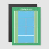 Tennis court dimensions drawing magnetic card (Front/Back)